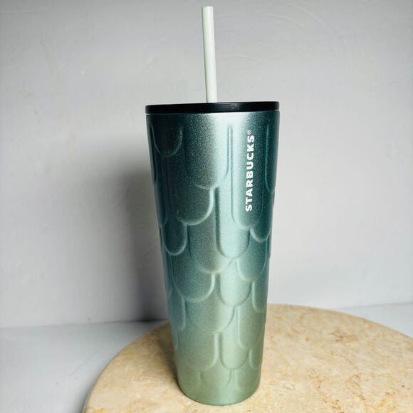 Starbucks 2022 Stainless Steel Mermaid Scales Tail Venti Tumbler 24oz‎ - Picture 1 of 13